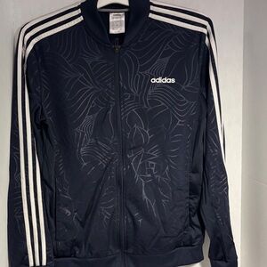 adidas Navy Performance Jacket with White Accents